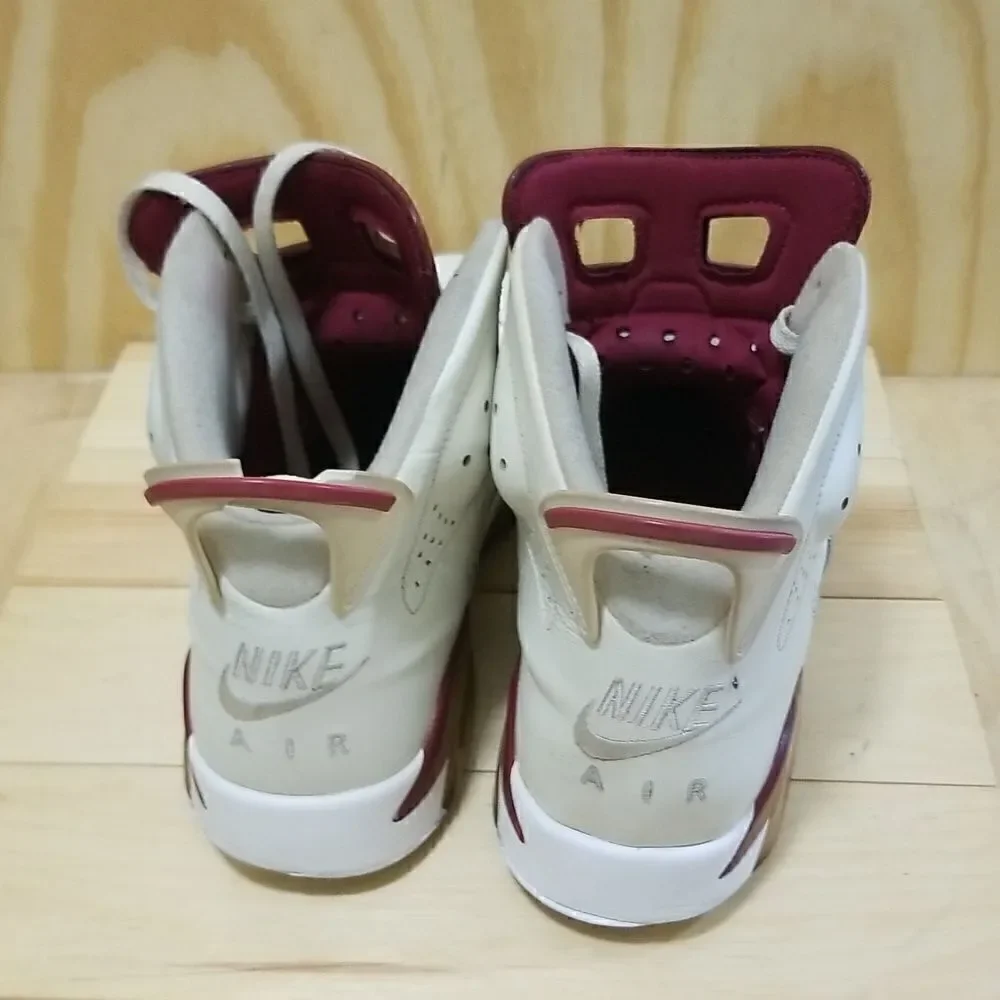 NIKE AIR JORDAN 6 RET RO OG BG OFF WHITE-MAROON SZ 11